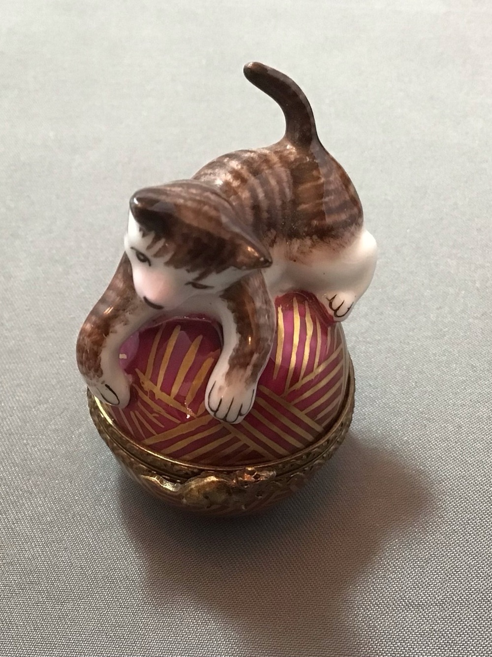 Limoges Cat Trinket Box